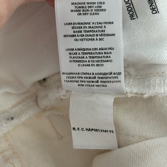 RE/DONE 70s Stove Pipe High Rise Straight Ankle Jeans in Vintage White size 25 - Picture 14 of 14